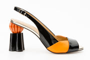 The Rize Pumpkin Heel Leather Multicolor Sandal