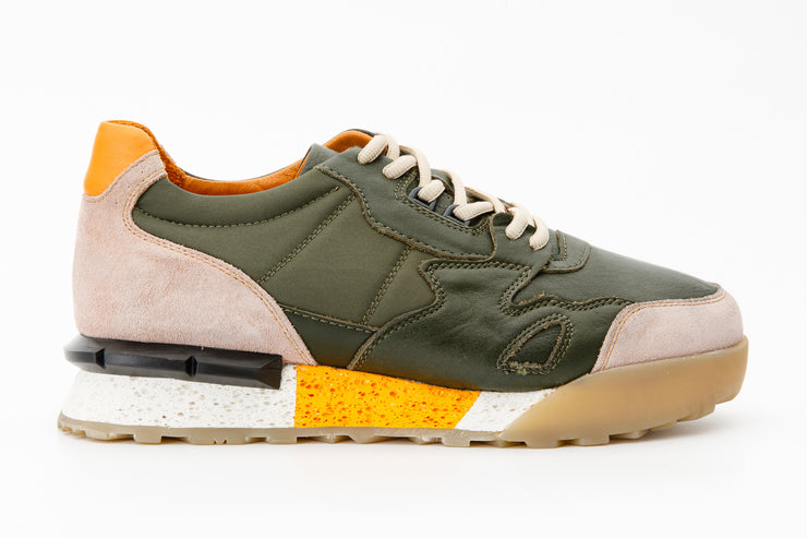 The Erbil Green Leather Sneaker