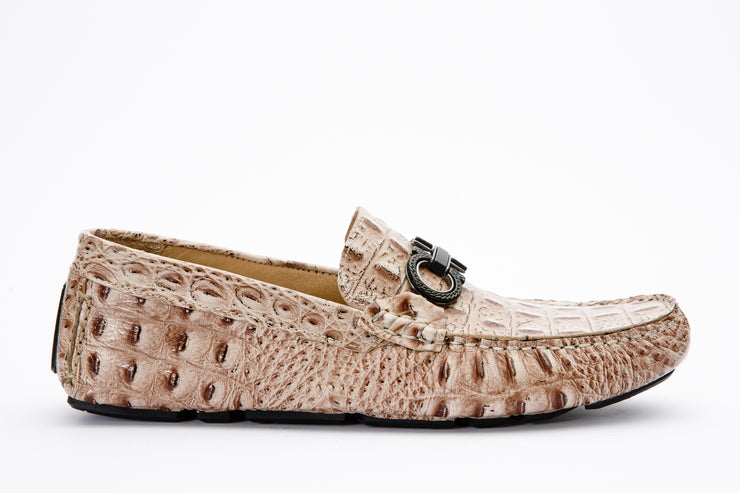 The Tanca Beige Leather Bit Loafer
