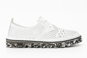 The Tirnova White Leather Flat Show Final Sale!