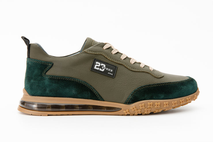 The Tiran Green Leather Sneaker
