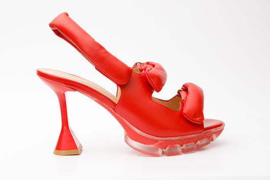 The Berry Red Puffer Leather Sandal Final Sale!