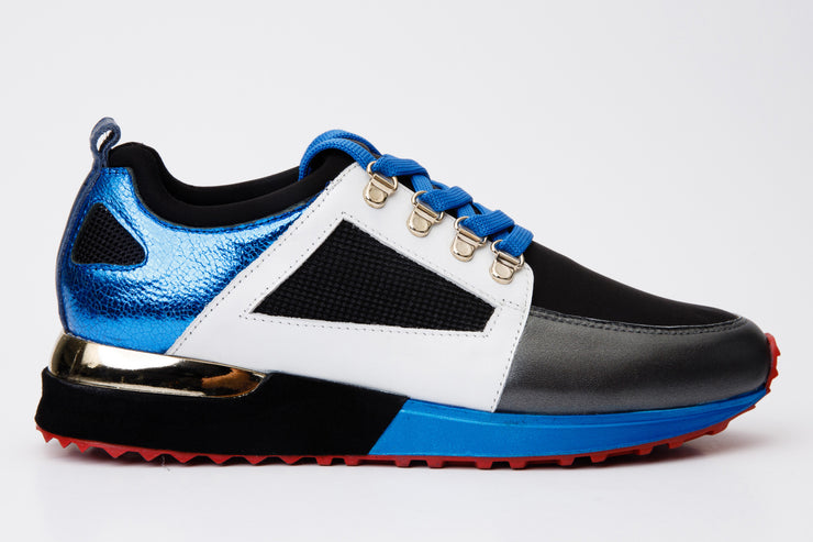 The Sultan Sax Blue & Grey Leather Sneaker