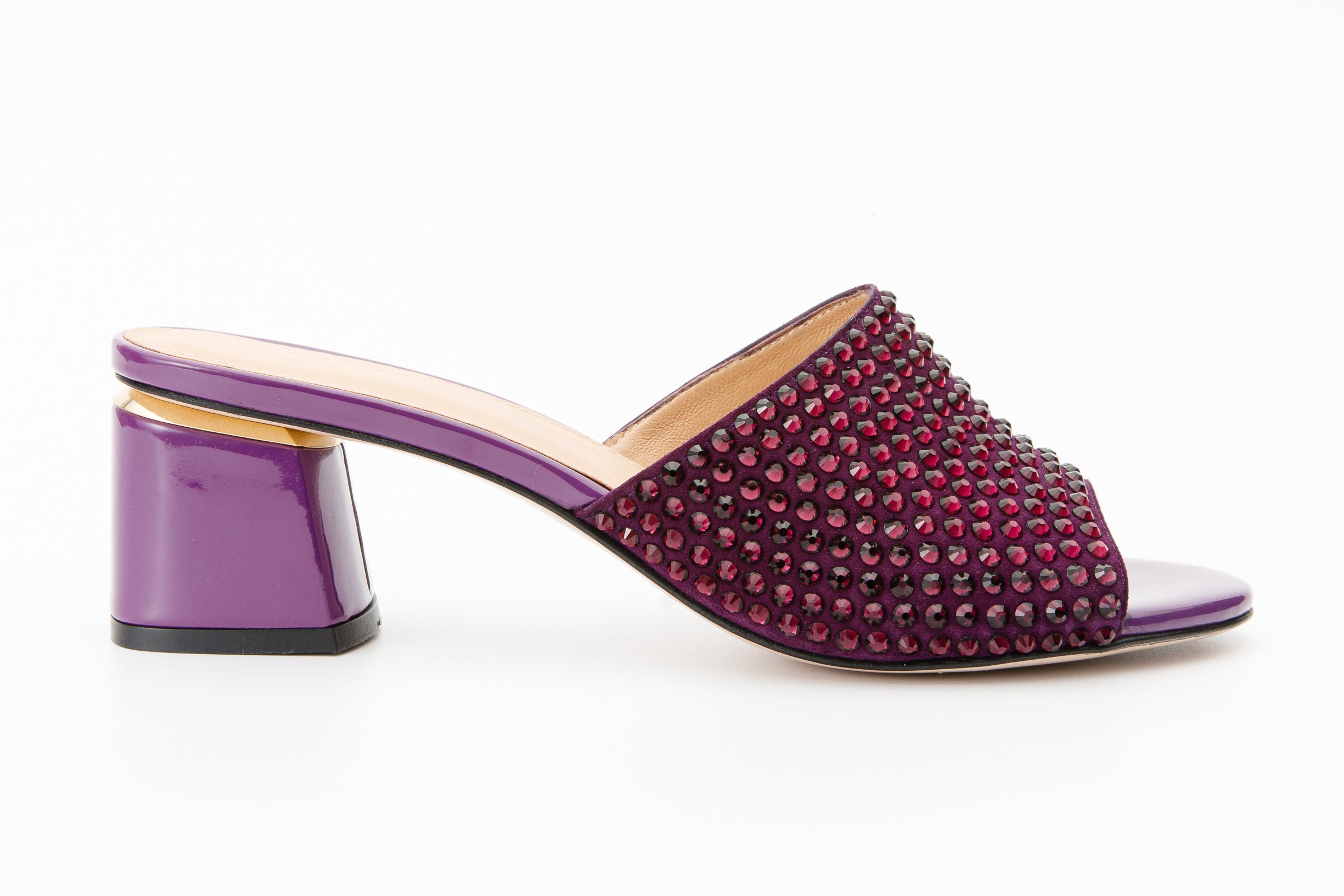 The Ailano Purple Glitter Leather Sandal