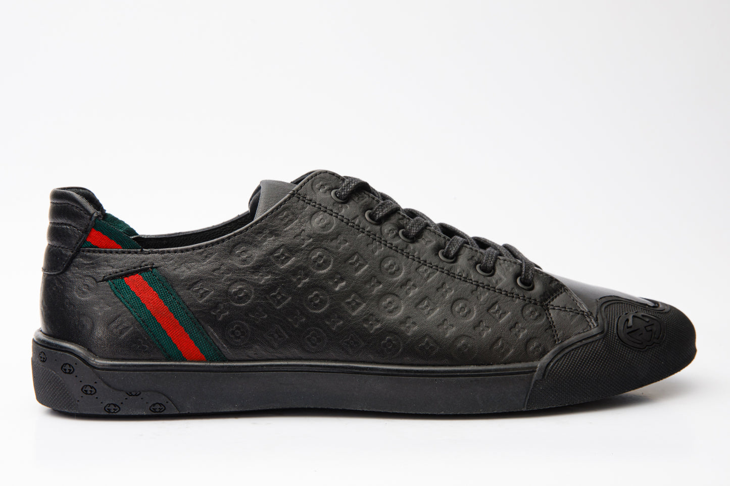 ¡Venta final de zapatillas Getto de cuero negro para hombre!
