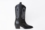 The Togg Black Leather Cowboy Boot