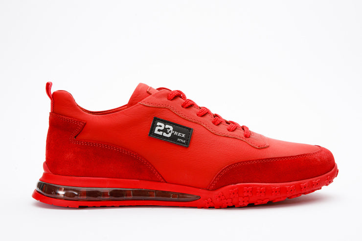 The Tiran Red Leather Sneaker