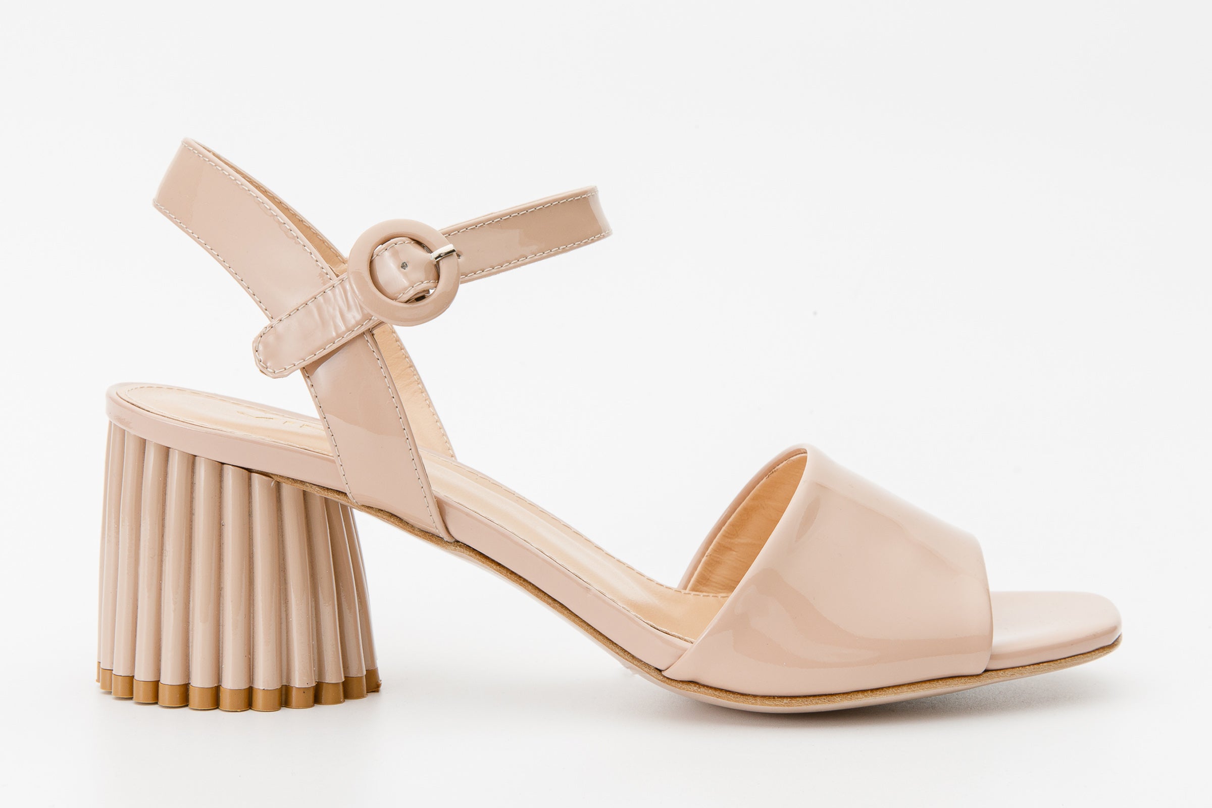The Bamba Cream Patent Leather Sandal