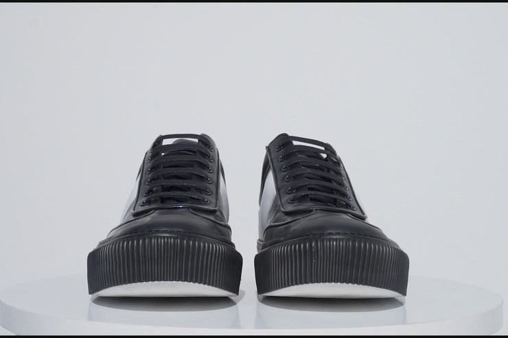 The Rom Black Leather Sneaker