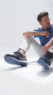 The Tyler Blue Leather Sneaker