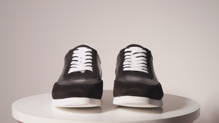 The Rotello Black Leather Sneaker