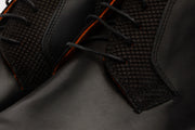 The Romto Black Leather Derby Lace-Up Boot With a Zipper