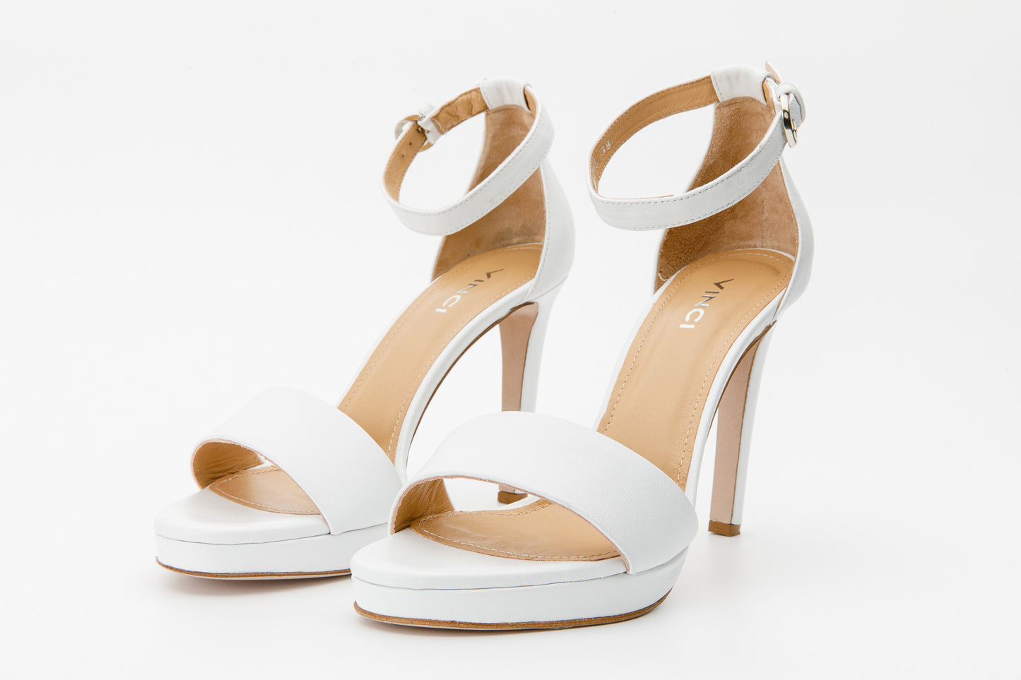 The Aksu White Leather Ankle Strap Women Sandal Final Sale!