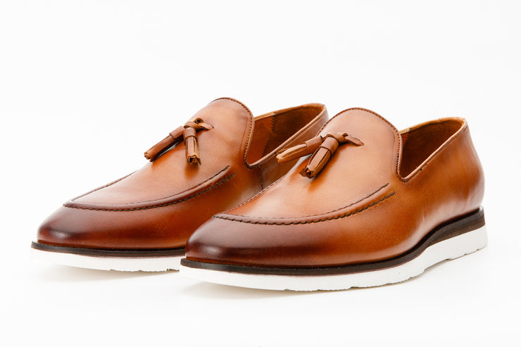 The Cerreto Brown Leather Tassel Loafer