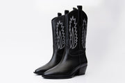 The Togg Black Leather Cowboy Boot