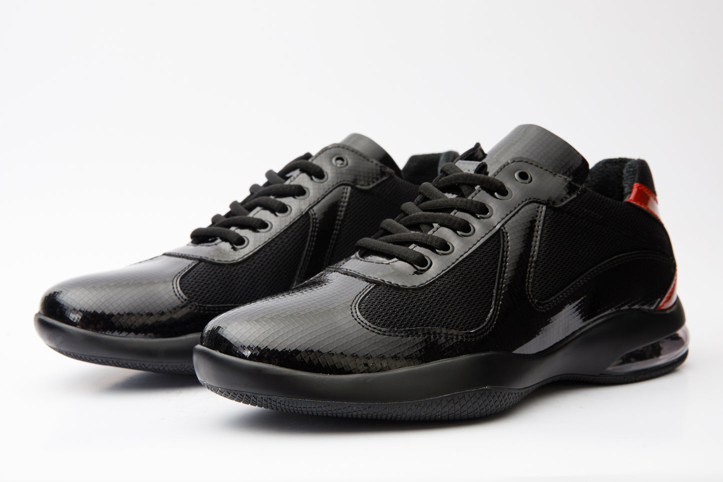 Zapatillas de piel negras y rojas para hombre Zona ¡Venta final!