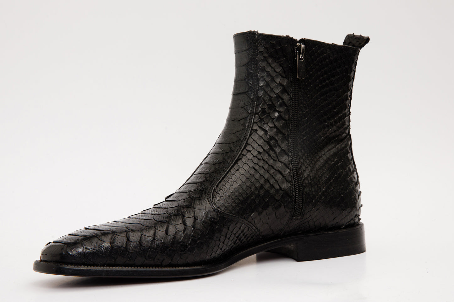 The Boss Black Pythn Snk Zip-Up Leather Men Boot Limited Edition