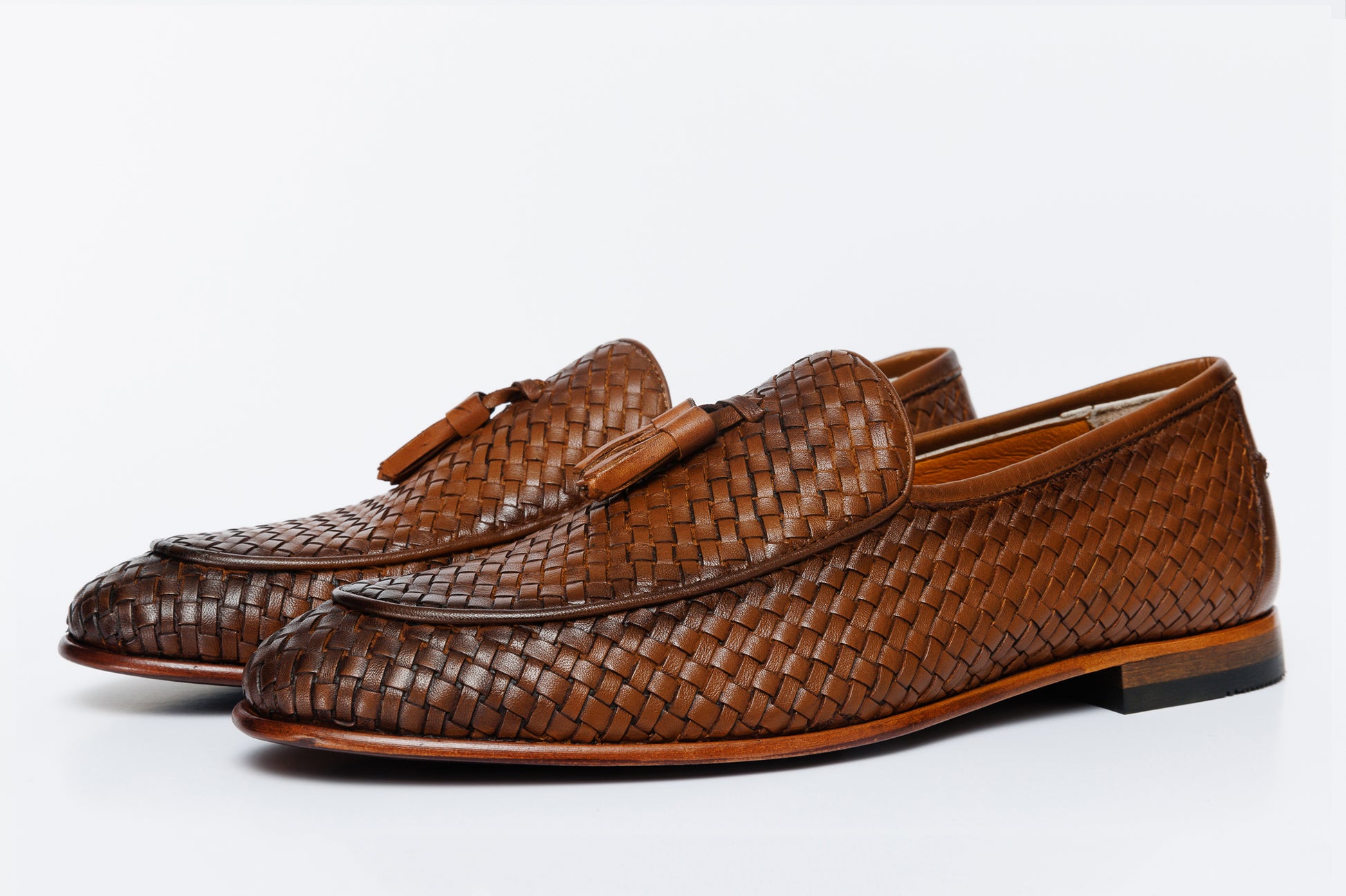 Oliver Sweeney Tan Weave Loafers Footwear Mens Tan Woven Leather