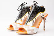 The Santa Amaro Orange Glitter Leather Sandal