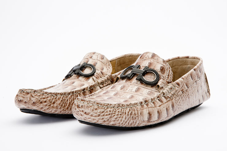 The Tanca Beige Leather Bit Loafer