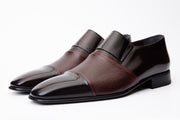 The Everest Burgundy & Burneshed Leather Cap Toe Dress Loafer Shoe