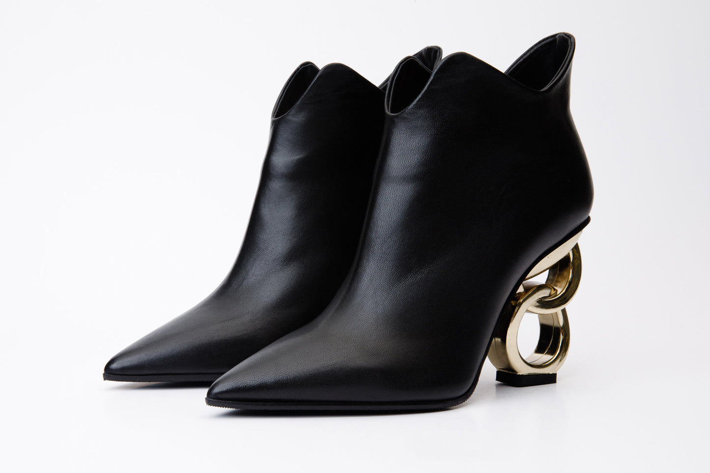 The Abriel Black Leather Ankle Women Boot
