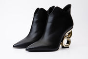 The Abriel Black Leather Ankle Boot