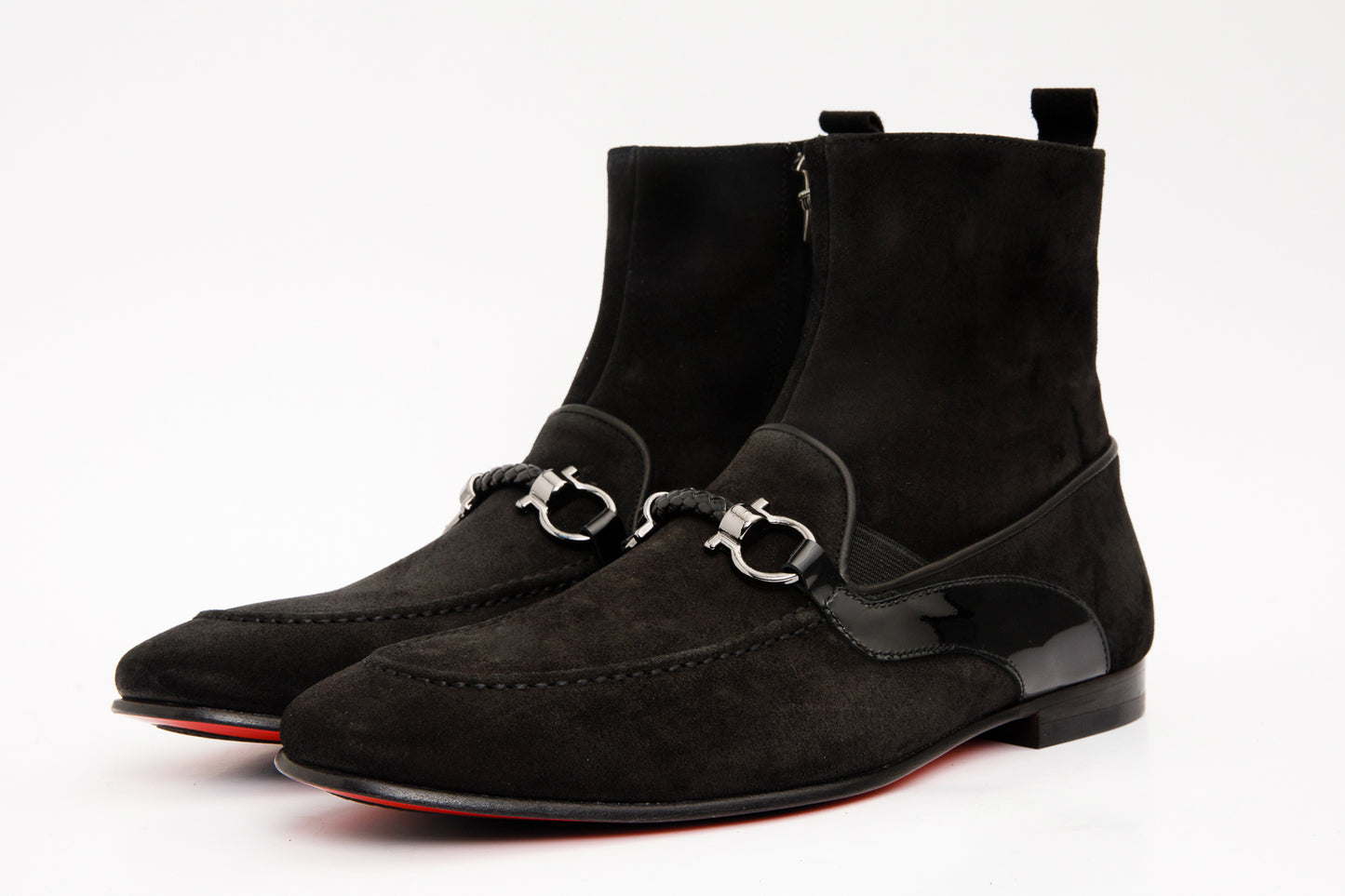 The Baron Black Suede Bit Zip-Up Dress Men Boot Final Sale!