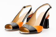 The Rize Pumpkin Heel Leather Multicolor Sandal