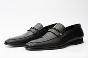 The Acerra Black Leather Loafer Shoe