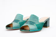 The Magnolia Green Glitter Leather Sandal