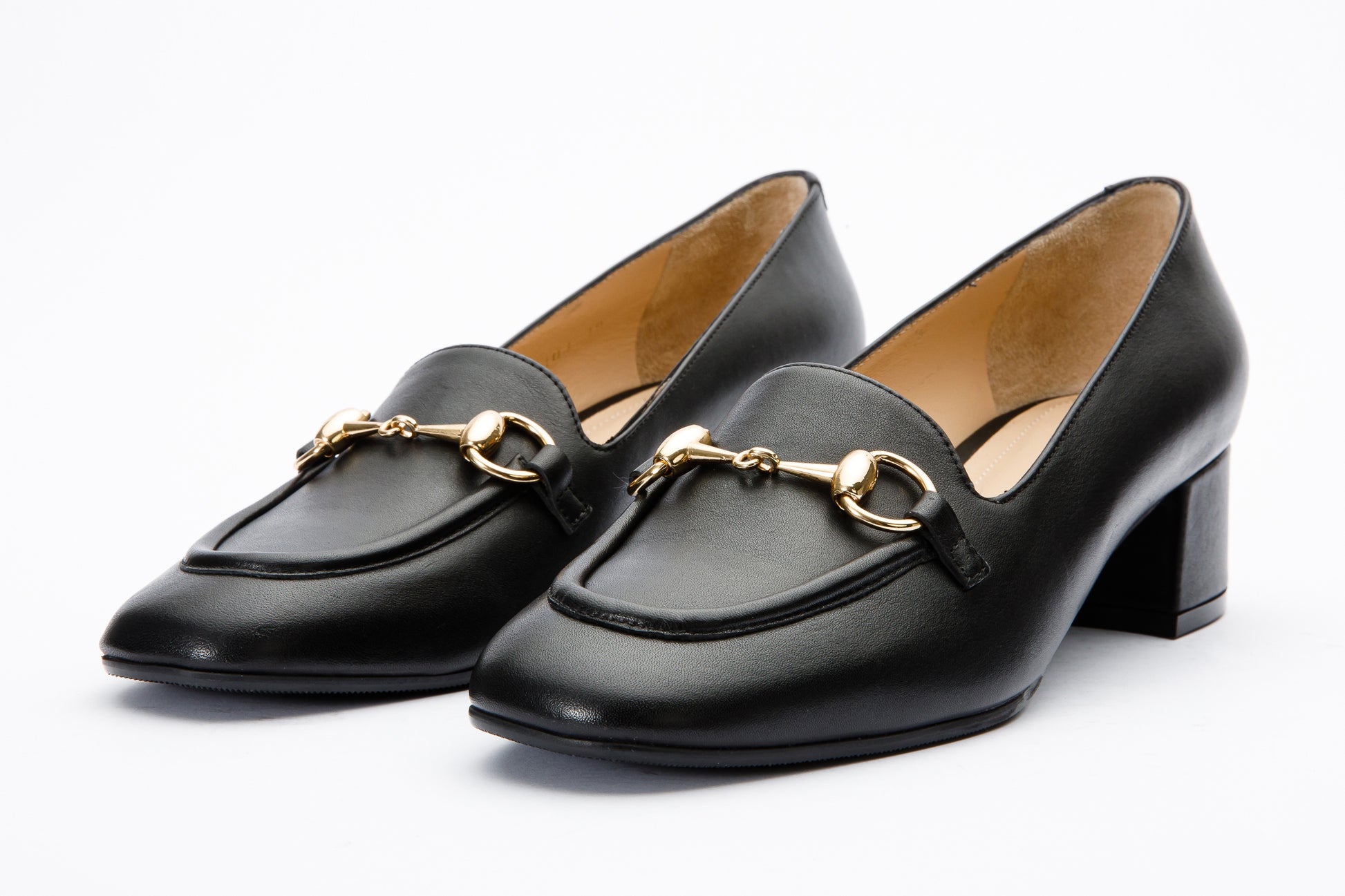 The Delhi Black Leather Block Heel Pump Women Shoe – Vinci Leather Shoes