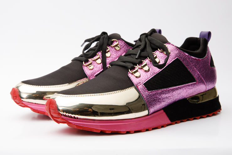 The Sultan Fushia Leather Sneaker