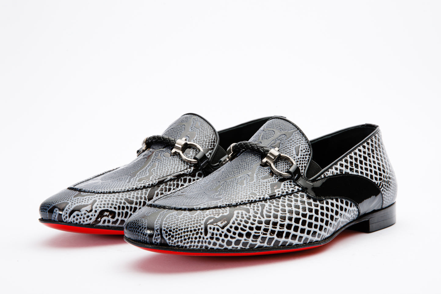The Milano Black/White Shoe Bit Loafer Men  shoe