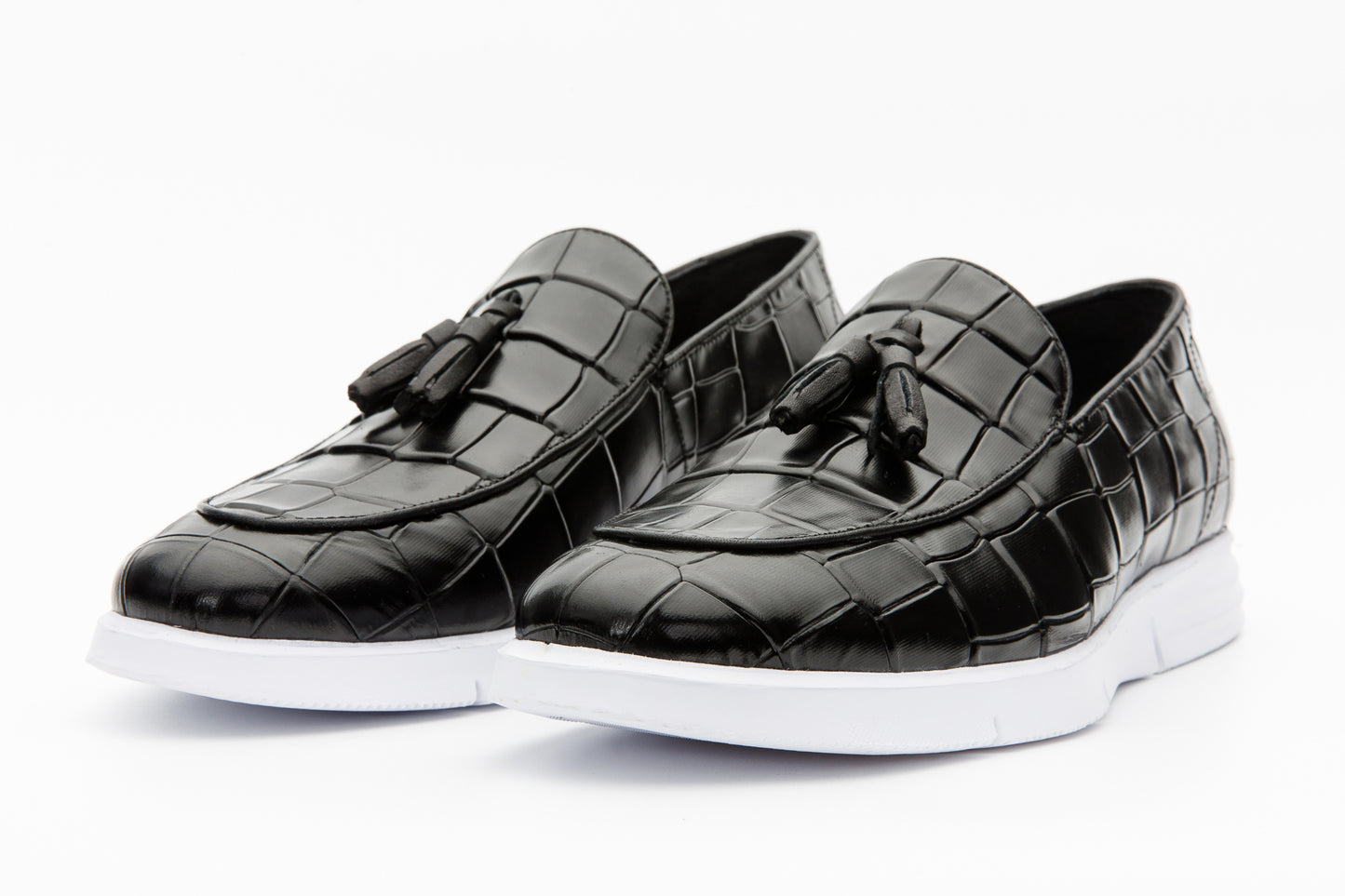 The Parga Black Leather Tassel Casual Loafer Men Shoe Final Sale!