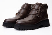 The Harry Brown Leather Double Monk Women Ankle Boot