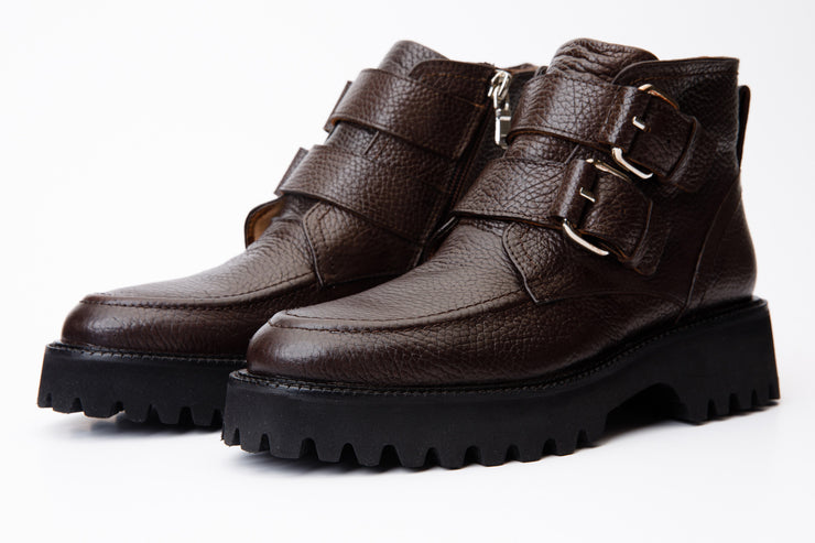 The Harry Brown Leather Double Monk Women Ankle Boot