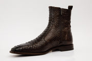 The Boss Brown Pythn Snk Zip-Up Leather Boot Limited Edition