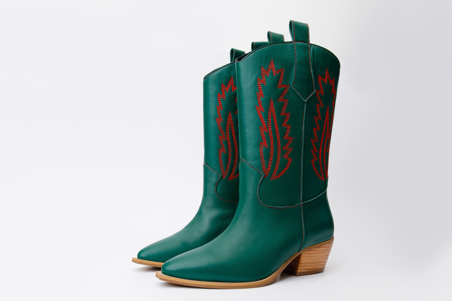 Bota vaquera de piel verde Togg para mujer