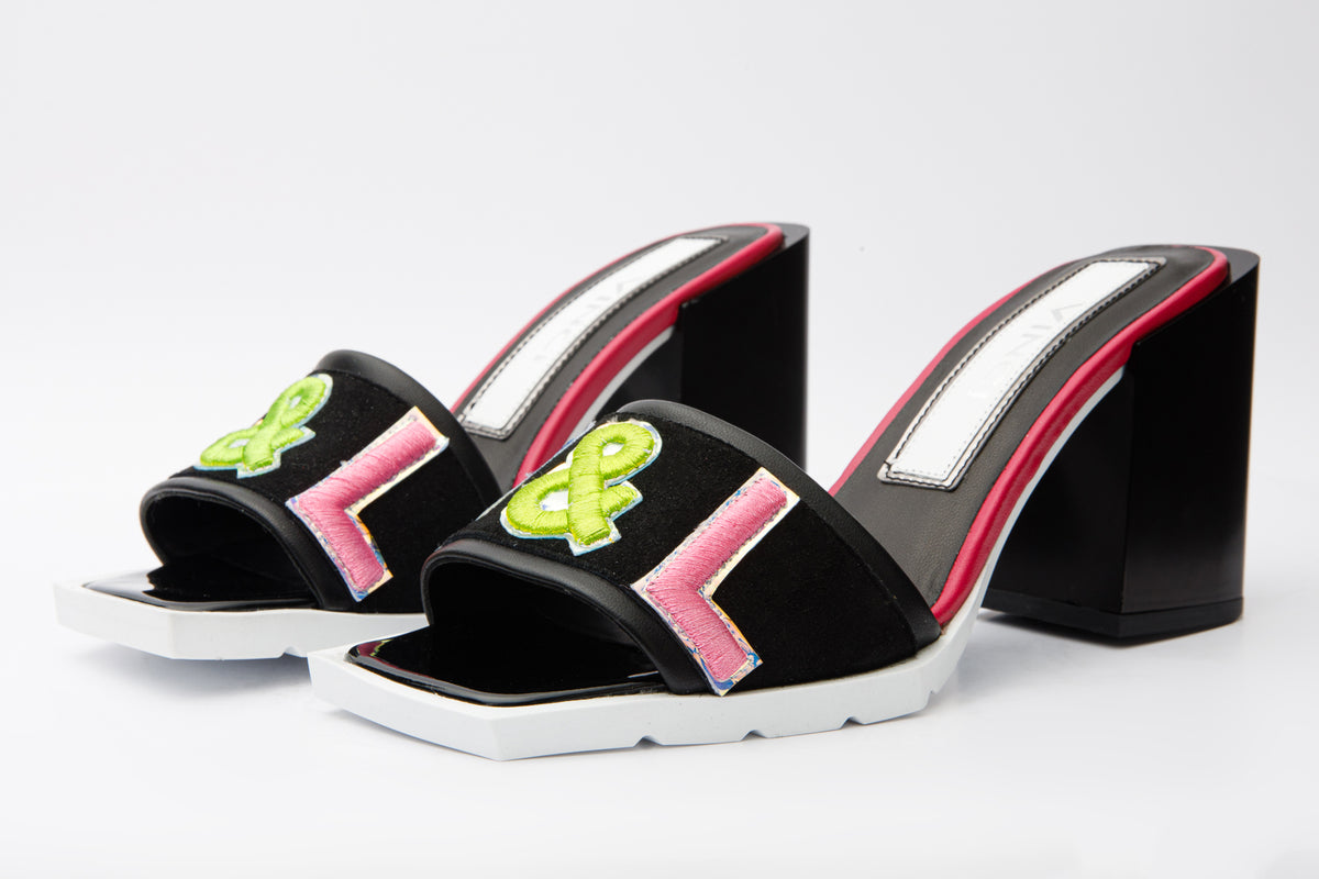 The Bursa Black Leather Block Heel Sandal Final Sale! Vinci Leather Shoes