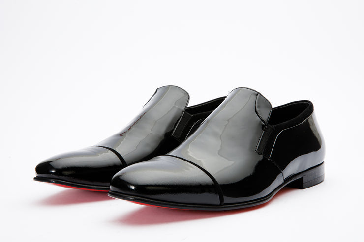The Marlo Shoe Black Patent Leather Cap Toe Slip-On Dress Loafer