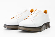 The Peklin White Leather Sneaker