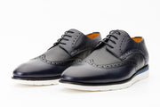 The Molise Navy Blue Wingtip Semi Brogue Derby Shoe