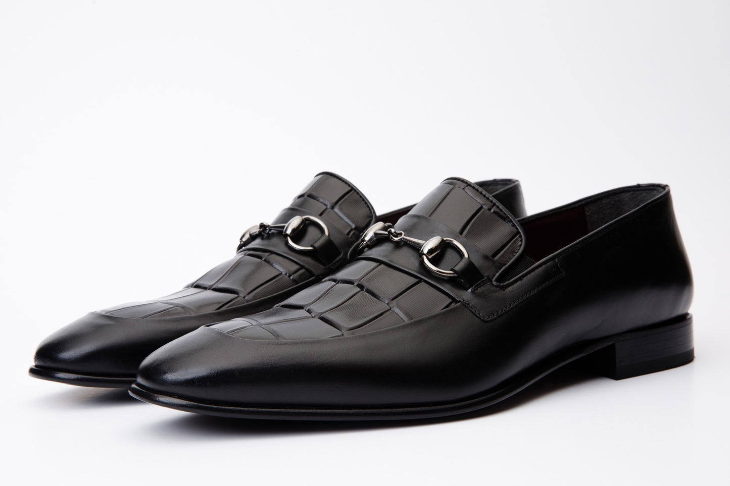 The Pusan Black Leather Bit Loafer Men Shoe