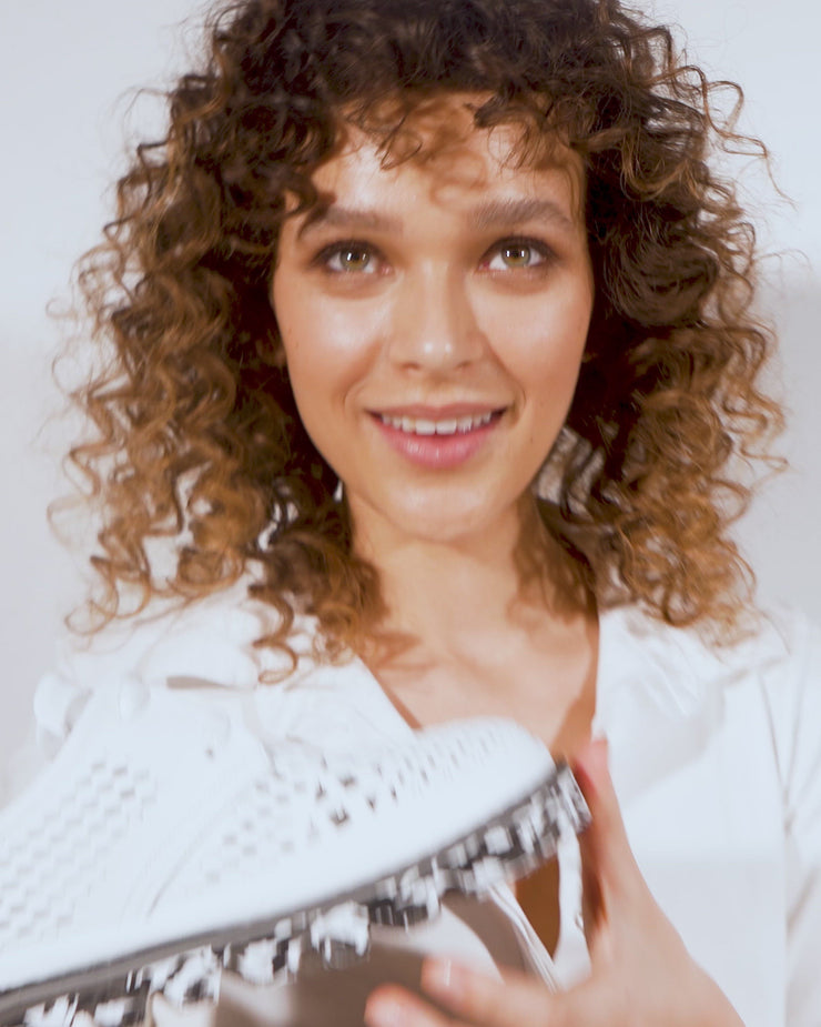 The Tirnova White Leather Flat Show Final Sale!