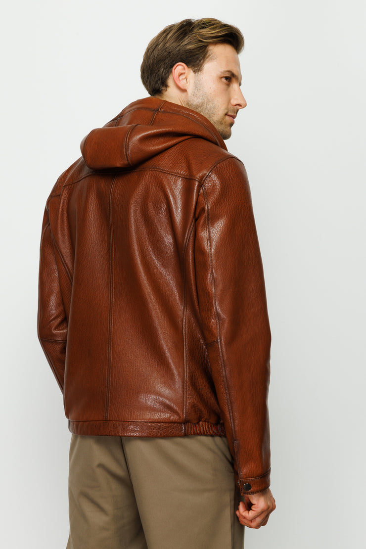 Byron Ribi Brown Leather Jacket