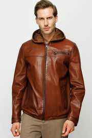 Byron Ribi Brown Leather Jacket