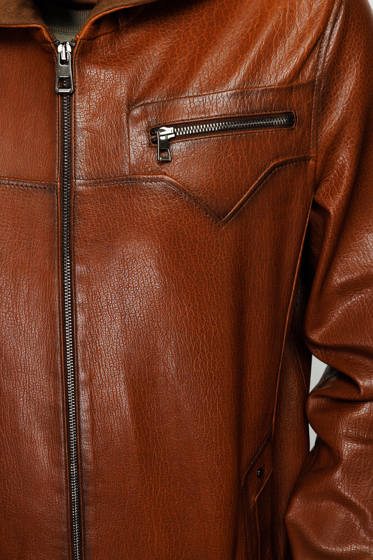 Byron Ribi Brown Leather Jacket