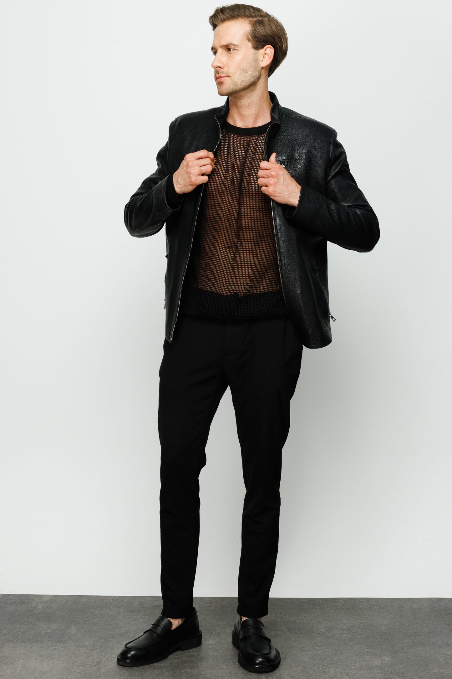 Chaqueta de piel de pitón negra Claribel para hombre 