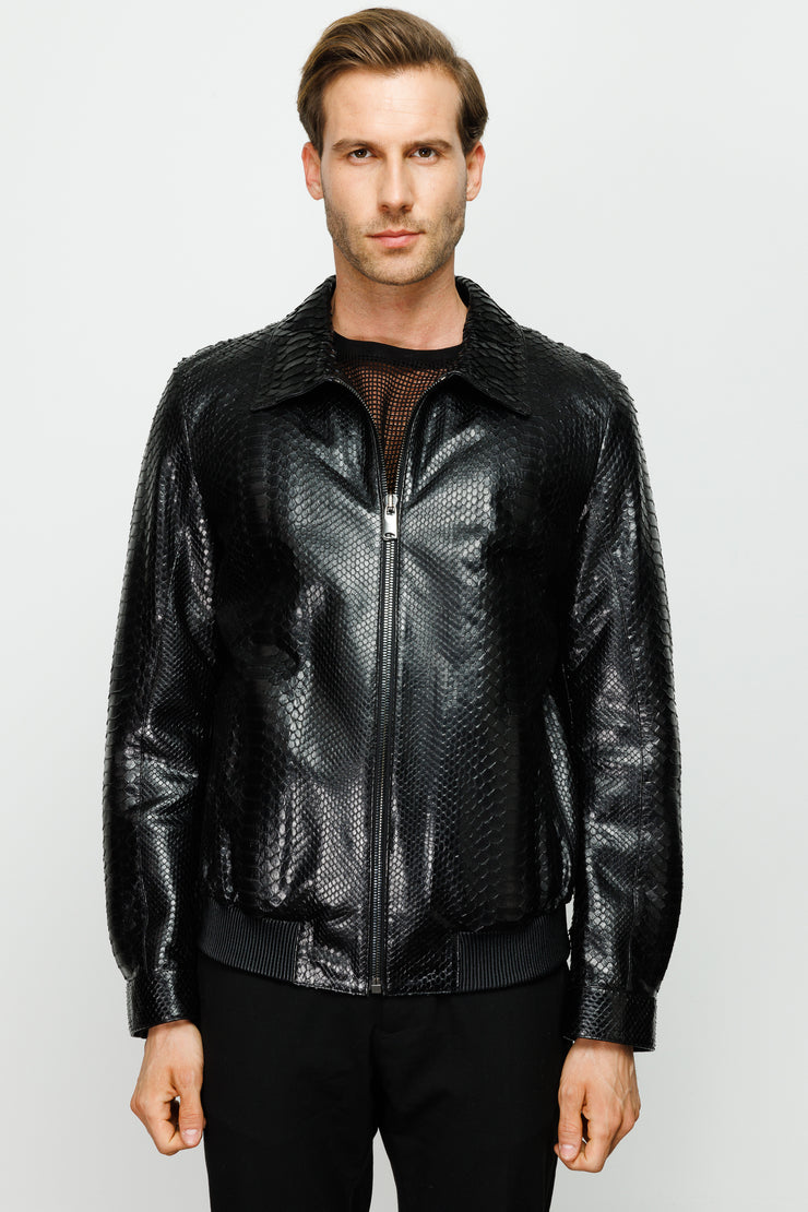 CLARIBEL PYTHN SKIN LEATHER  BLACK  20203-A